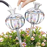 NiHome Iridescent Glass Cactus Self Watering Globes 2-Pack 4.7OZ 140 ML