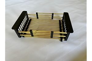 Premium Gold Stainless Steel Dish Rack Over The Sink - 2-Tier Expandable Kitchen Drying Rack with Utensil Holder & Knife Slot