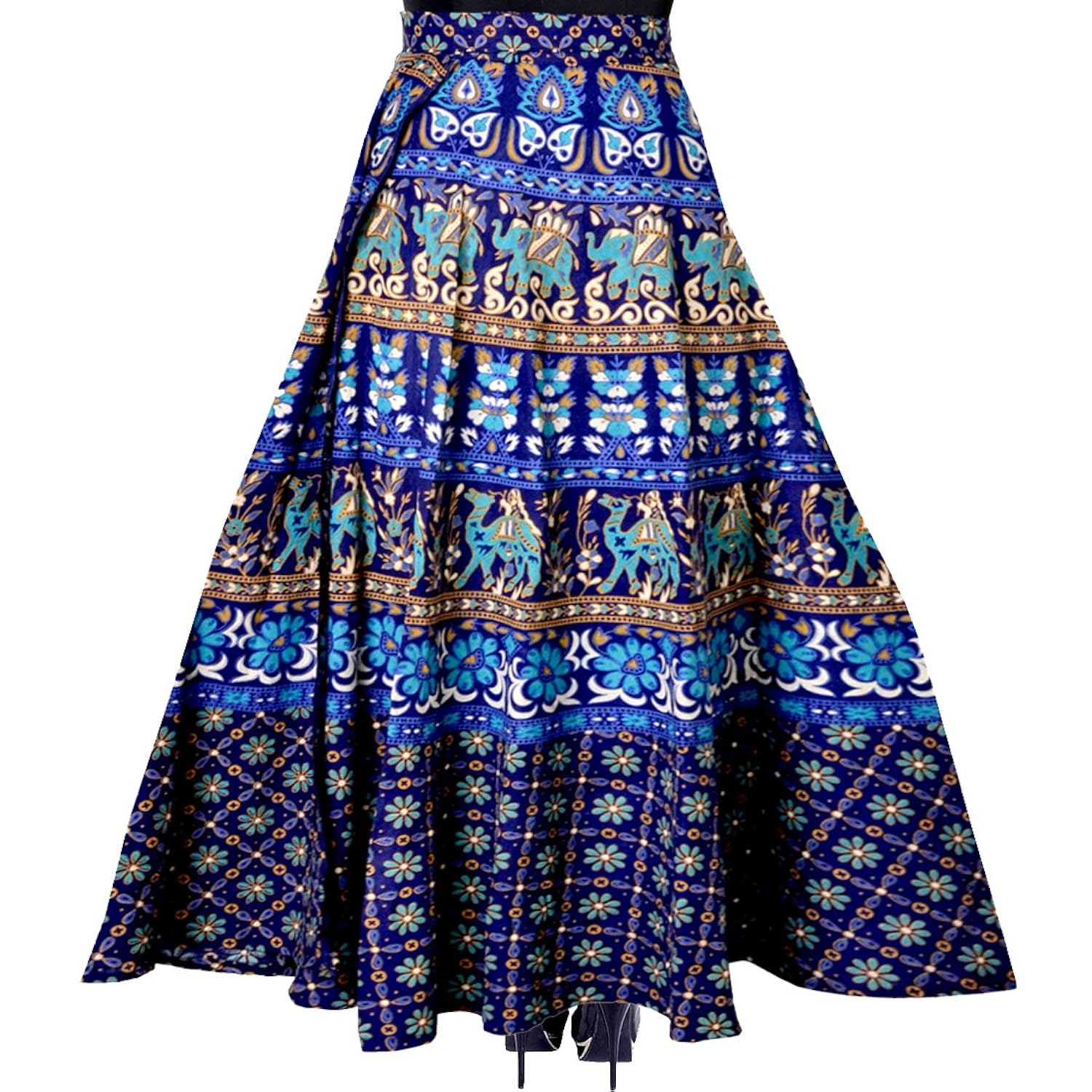 jwf cotton printed women's long skirt (multi-coloured)