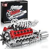 Mould King V12 Engine Model Kit for Adults, 1366 Pcs Engine Kits that Run | Engine Kits That Runs, DIY Mechanical Building Set, 14+, STEM Educational Toy, Car Motor