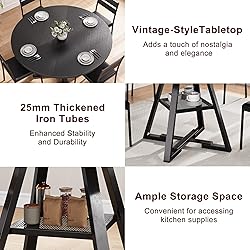 Jocoevol Round Dining Table for 4,Kitchen Dining