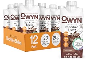 OWYN Only What You Need Vegan Complete Nutrition Protein Shake, 20g plant based protein, 23 Vitamins Minerals, Nutritional Shake, Gluten, Soy, and Tree Nut-Free (Chocolate, 12 pack)