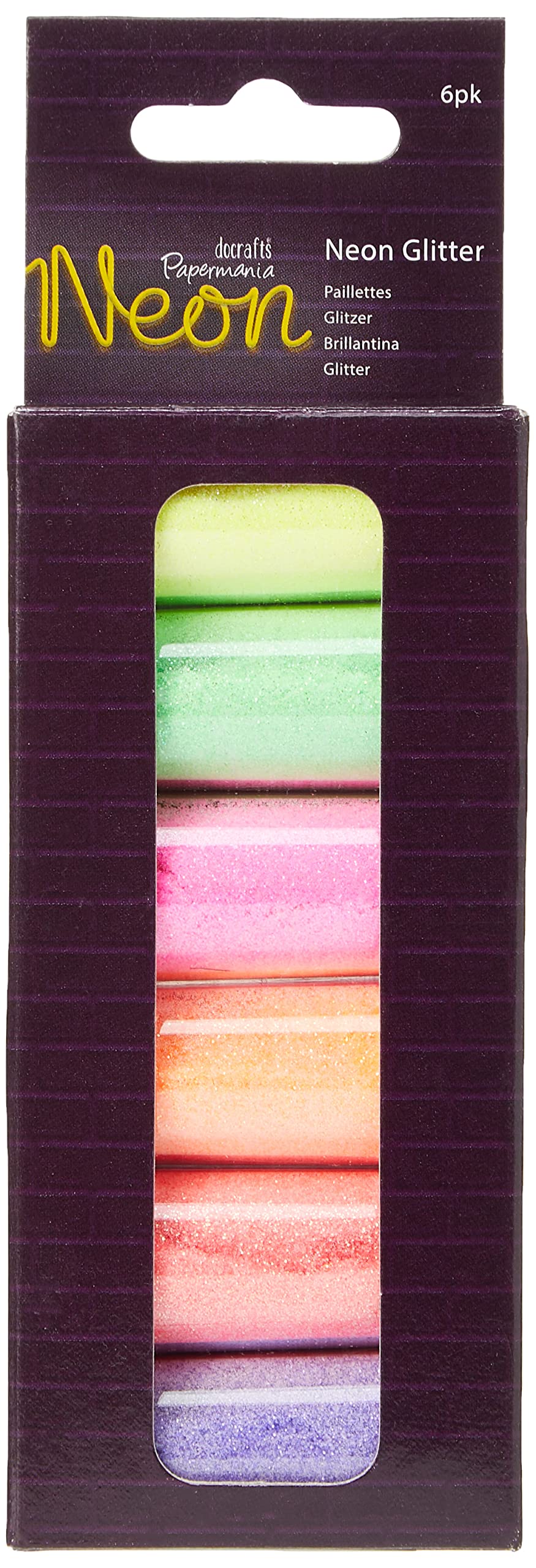 Papermania docrafts Neon Glitter (6 pack),0.02x2x5.5 cm