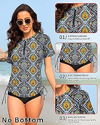 WOWENY Women's UV Sun Protection Short Sleeve Swim