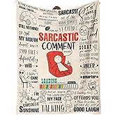 Flpoxzd Funny Blanket, Funny Birthday Gifts for Women, White Elephant Gifts for Adults, Funny Gifts for Friends Coworker, Sarcastic Gift for Woman, Sarcastic Comment Blanket 60”x50”