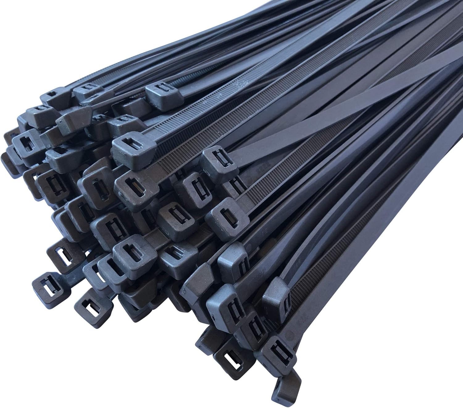 Gocableties Heavy Duty Long Silver Cable Ties, 370mm x 7.6mm, Pack of 100, Premium Nylon Zip Ties, Plastic Tie Wraps