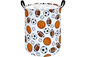 HUAYEE 19.7 Inch Boys and Girls Laundry Basket Balls Laundry Hamper Storage Basket Fabric Material Organization Basket, Storage Bin, Toy Box,Gift Basket with Handles for Room