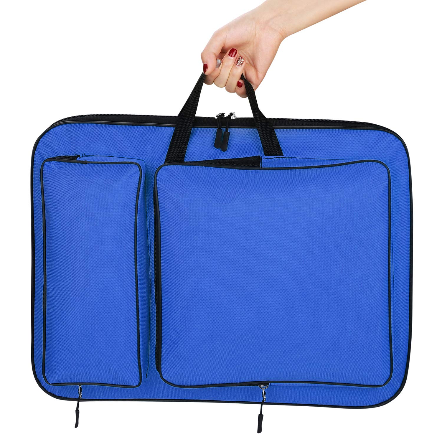 Portable Art Portfolio Case Waterproof A3 Drawing Board Bag Artwork Portfolio Carry Case Art Artist Folder Case Student Portfolio Drawing Painting Sketch Bag for Palette Paints Brushes Pencils