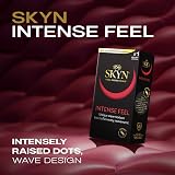 SKYN Intense Feel Condoms 10 Pack, Latex Free, Ribbed & Dotted, 53mm view 2