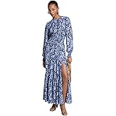 Michael Kors Womens Long Sleeve Smock Maxi Dress