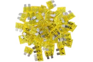 FUSELECHADA (40Pcs) 20 Amp Standard Automotive Fuse, 20A 12V 24V 32V Car Blade Fuses ATO APR ATS for Car/RV/Truck/SUV/Motorcycle/Boat
