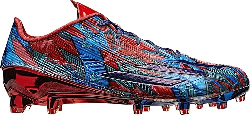 red and blue football cleats