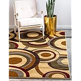 Unique Loom Barista Collection Area Rug - Kona (4' 1" x 6' 1" Rectangle, Beige/ Black)