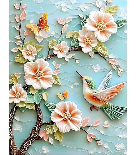 1000 Piece Flower Mosaic Jigsaw Puzzle - Hummingbird In Blossom Adult Puzzle