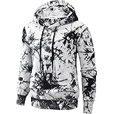KLIEGOU Mens Tie-Dye Pullover Hooded Sweatshirt