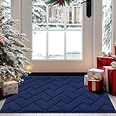hicorfe Indoor Doormat,Front Back Door Mat TPR Backing Non Slip Mats 20"x31.5" Absorbent Resist Dirt Entrance Doormat Inside Floor for Entryway Washable Low-Profile(Navy Blue)