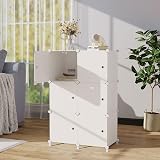 AWTATOS Cube Storage with Doors 6 Cube Modular Closet Organizer White view 5