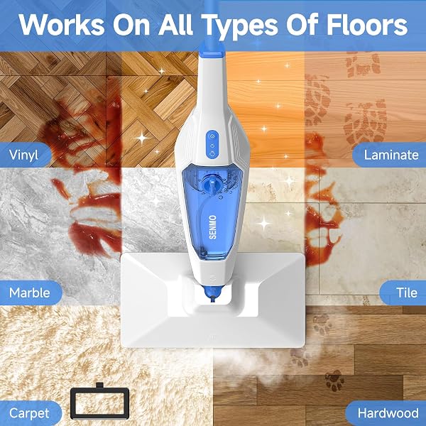SENMO STEAM MOP, 14-IN-1 DETACHABLE STEAM CLEANER FOR HOME AND FLOOR, 1300W 228°F DEEP CLEANING MULTIPURPOSE FLOOR STEAMER WITH 14 ATTACHMENTS