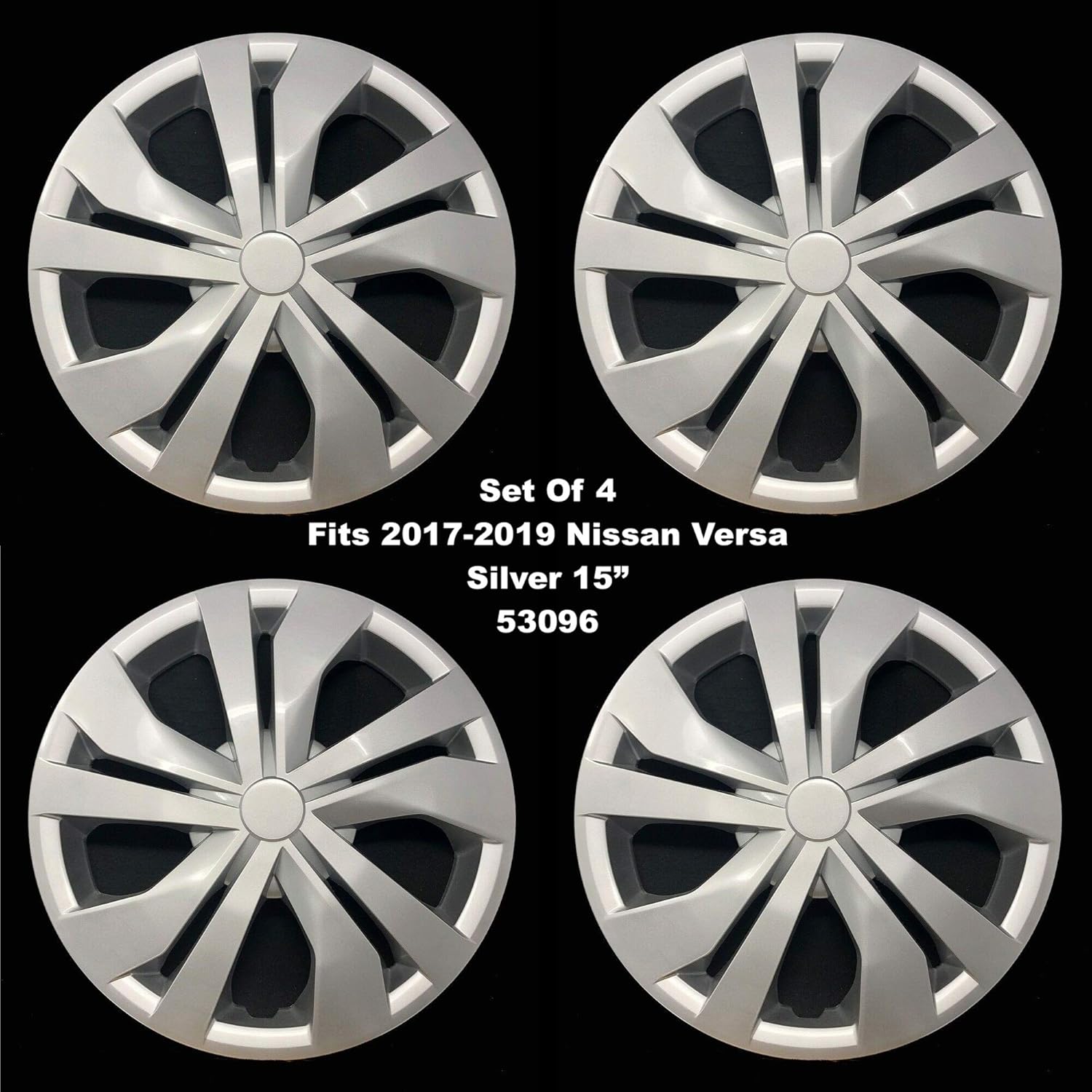 MARROW New Wheel Covers Hubcaps Fits 20172019 Nissan Versa; 15 Inch; 5 Double Spoke
