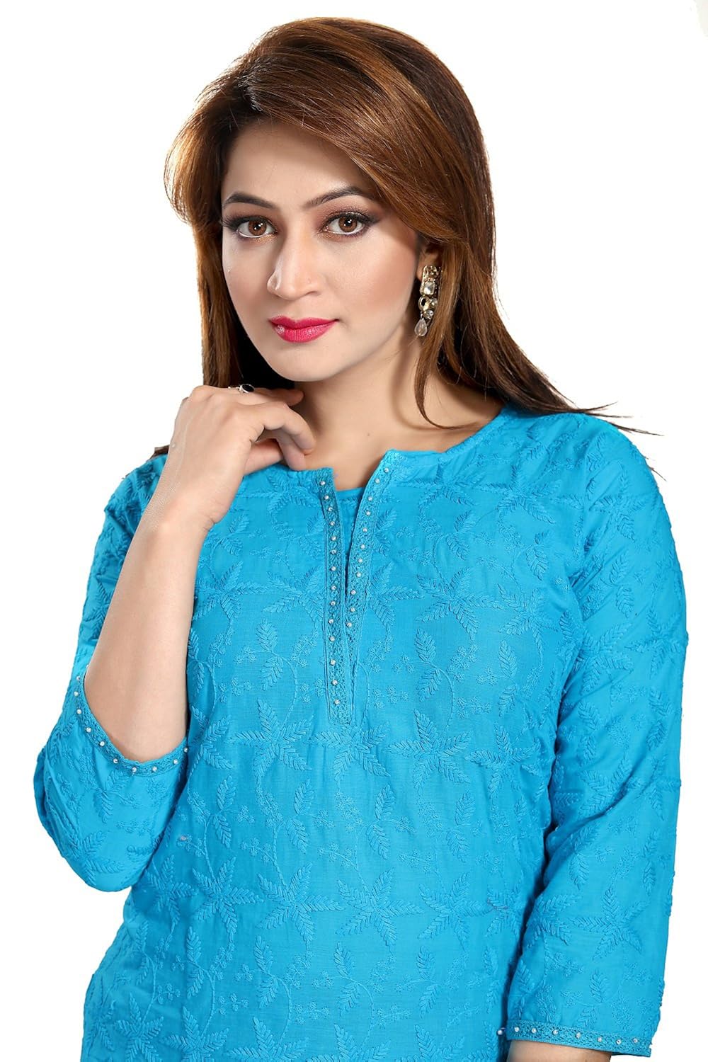 dream & dzire women's chikan straight kurti