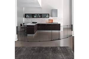 Inspirer Studio 5,6,8 Panel Heavy Duty Metal Gate Pet Fence Safe Playpen Barrier (Black, 6 Panel)