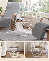 VASAGLE Round Coffee Table Set of 2 Honey Brown Cloud White LET040K41 view 3