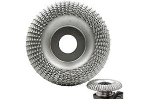 Winbyoan Wood Carving Disc Grinder Shaping Disc 7/8 Inch Bore Wood Tungsten Carbide Grinding Wheel Carving Abrasive Disc for Sanding Carving Shaping (100mm, Arc Type, Silver)