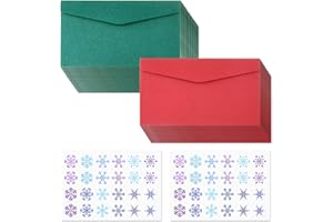 TUPARKA 60 PCS Christmas Gift Card Envelopes Christmas Enclosure Card Envelopes Green Red Envelopes for Christmas Party