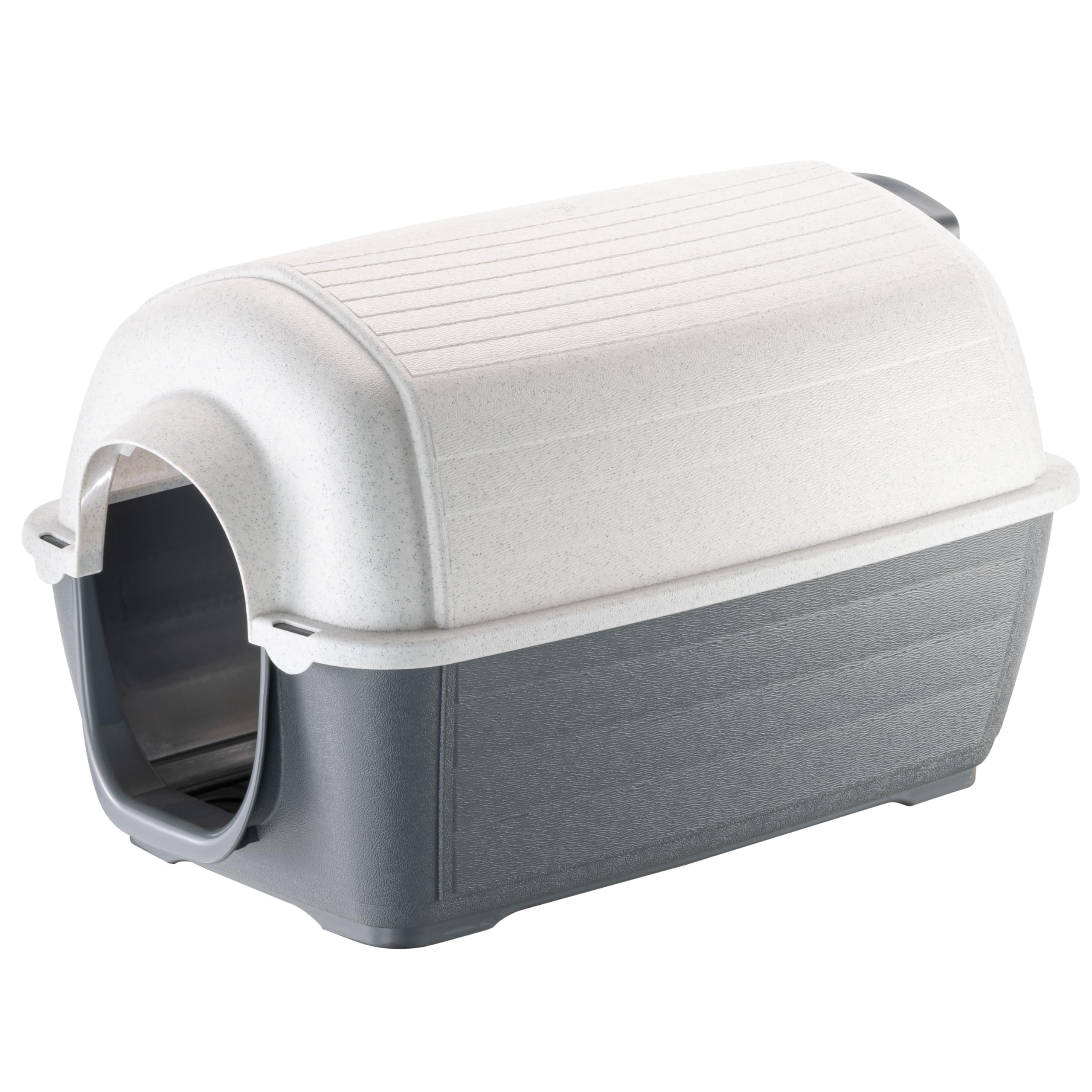 Ferplast Outdoor dog kennel KENNY MINI Dog house made of impact and UV-resistant thermoplastic resin, Liquid drain system, Ventilation grill, Can be dismantled for cleaning, 40 x 66 x h 40 cm