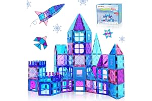 KAEILORU Magnetic Tiles 3D Kids Toys for Girl Age 4-7 Educational Magnetic Building Blocks Girl Toys Age 6-8 Princess Castle Pretend Play Toy for Kids Age 3 4-5 6 8-10 Year Old Boy Birthday Gifts