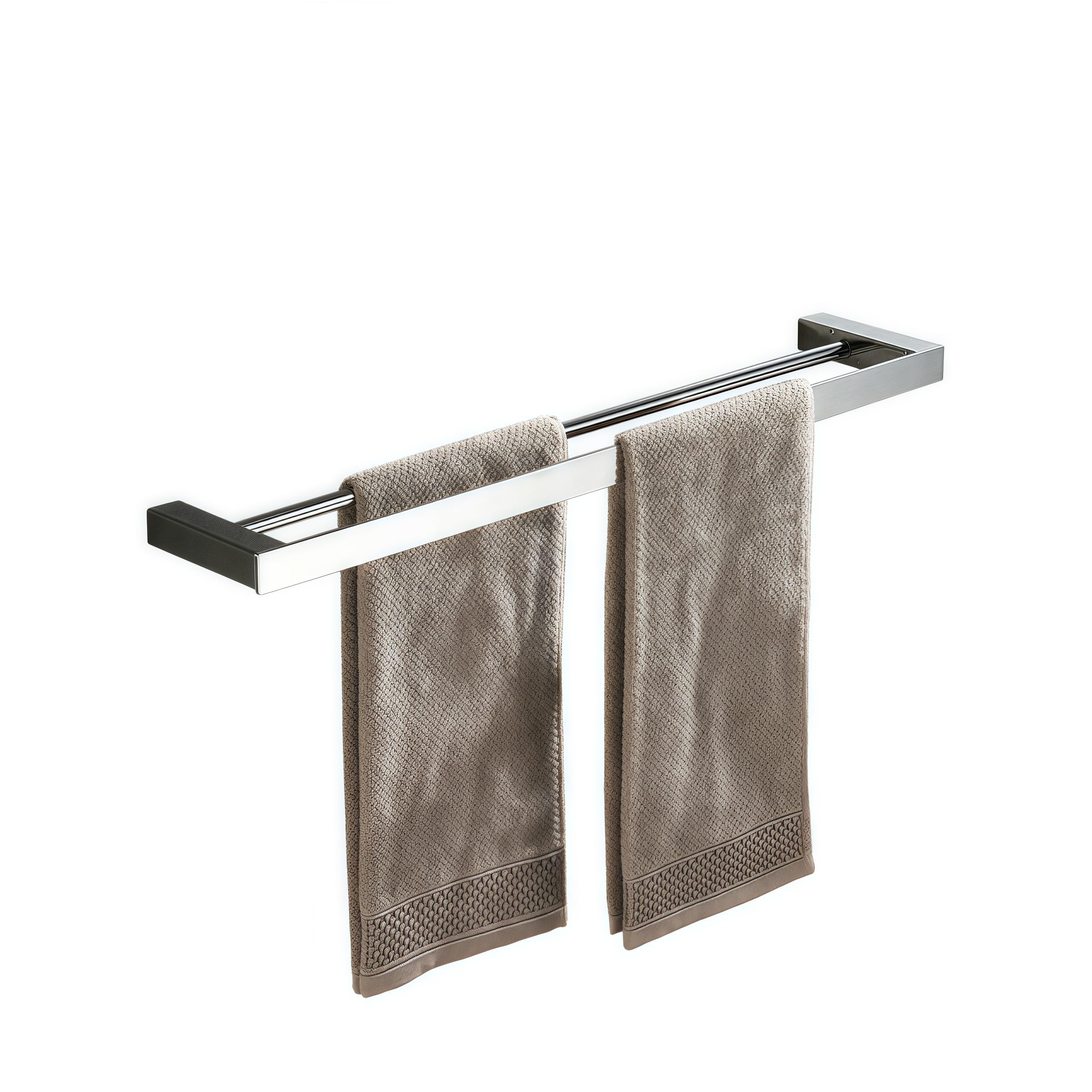 Beelee Towel Rail for Bathroom Wall mounted Double Towel Bar,40cm,Polish Chrome,Stainless_Steel BA8502C-40