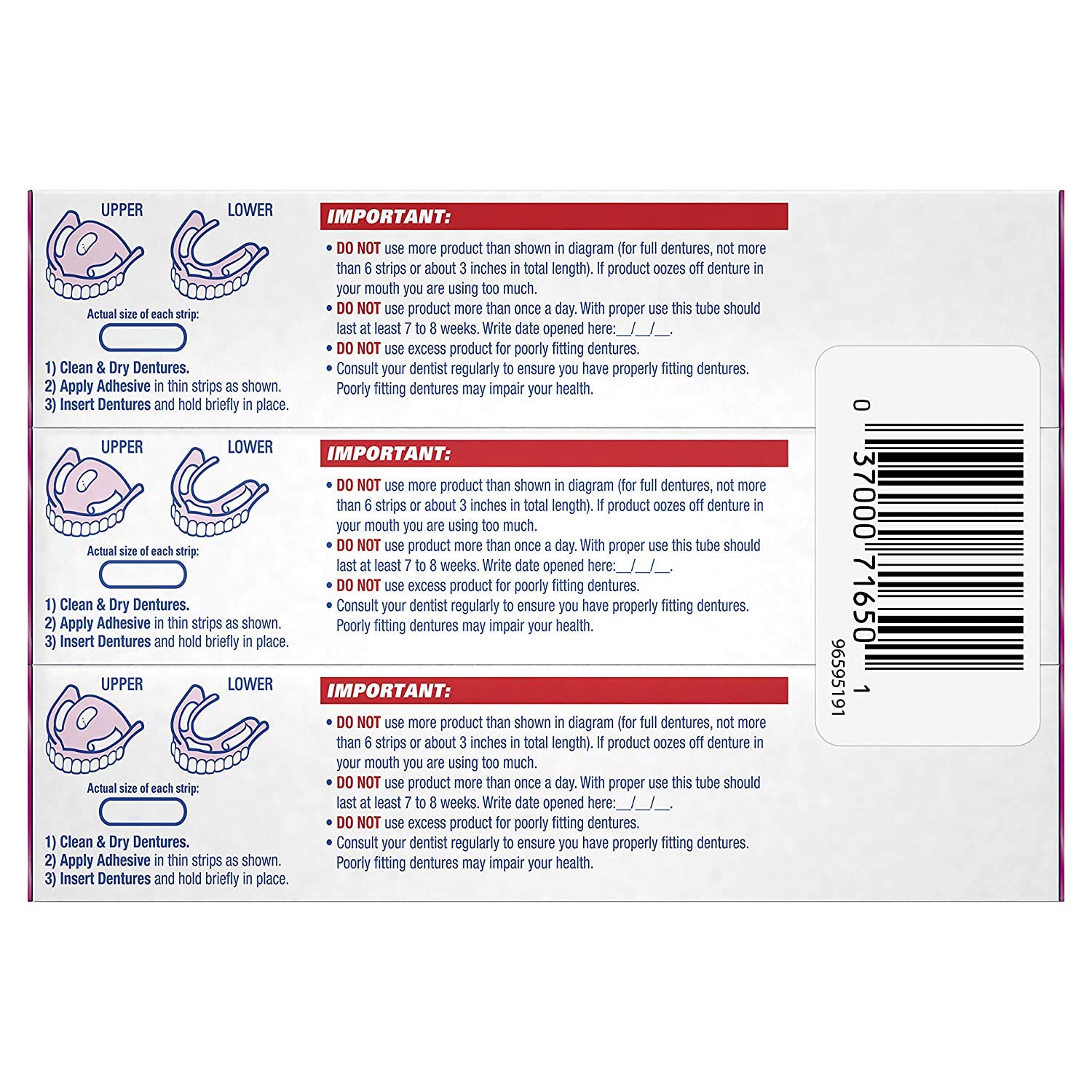 Fixodent Complete Original Denture Adhesive Cream, 2.4 oz, 3 Pack (Packaging May Vary) : Beauty