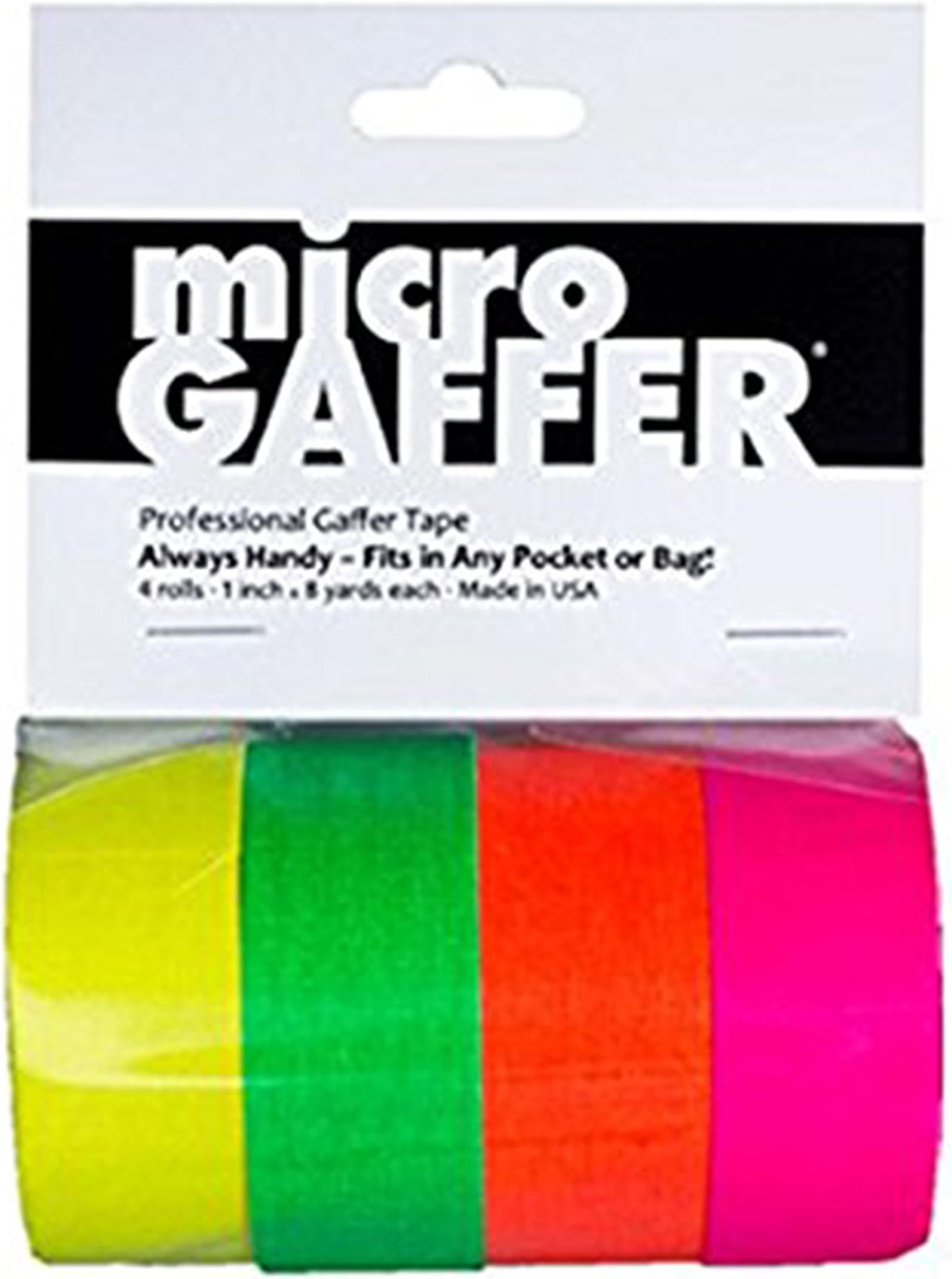 MicroGaffer Fluorescent GT-4567 1-Inch x 8-Yard Gaffer Tape 4-Roll Multi-Pack-by-Flexfill