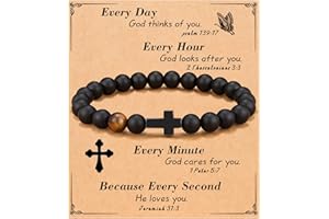 ORISPRE To Mens Gifts Cross Bracelet for Son, Grandson, Dad, Husband, Godfather, Men - Birthday Graduation Retirement Christmas Christian Gift for Teens Men