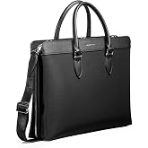 Maverick &amp; Co. Alpha Slim 16 Inch Laptop Briefcase for Men Women, Black | 8.1L featherlight 2.2 lbs laptop bag in water-resistant nylon and vegan leather with organizer pockets for office travel