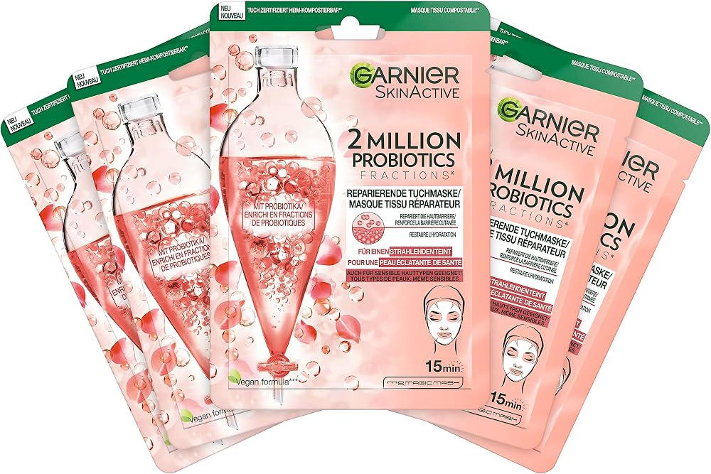 Garnier SkinActive 2 Million Probiotics Repairing Cloth Mask Pack of 5