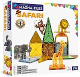 Magna-Tiles Safari Animals 25-Piece Set 3D Magnetic Tiles Clear Colors