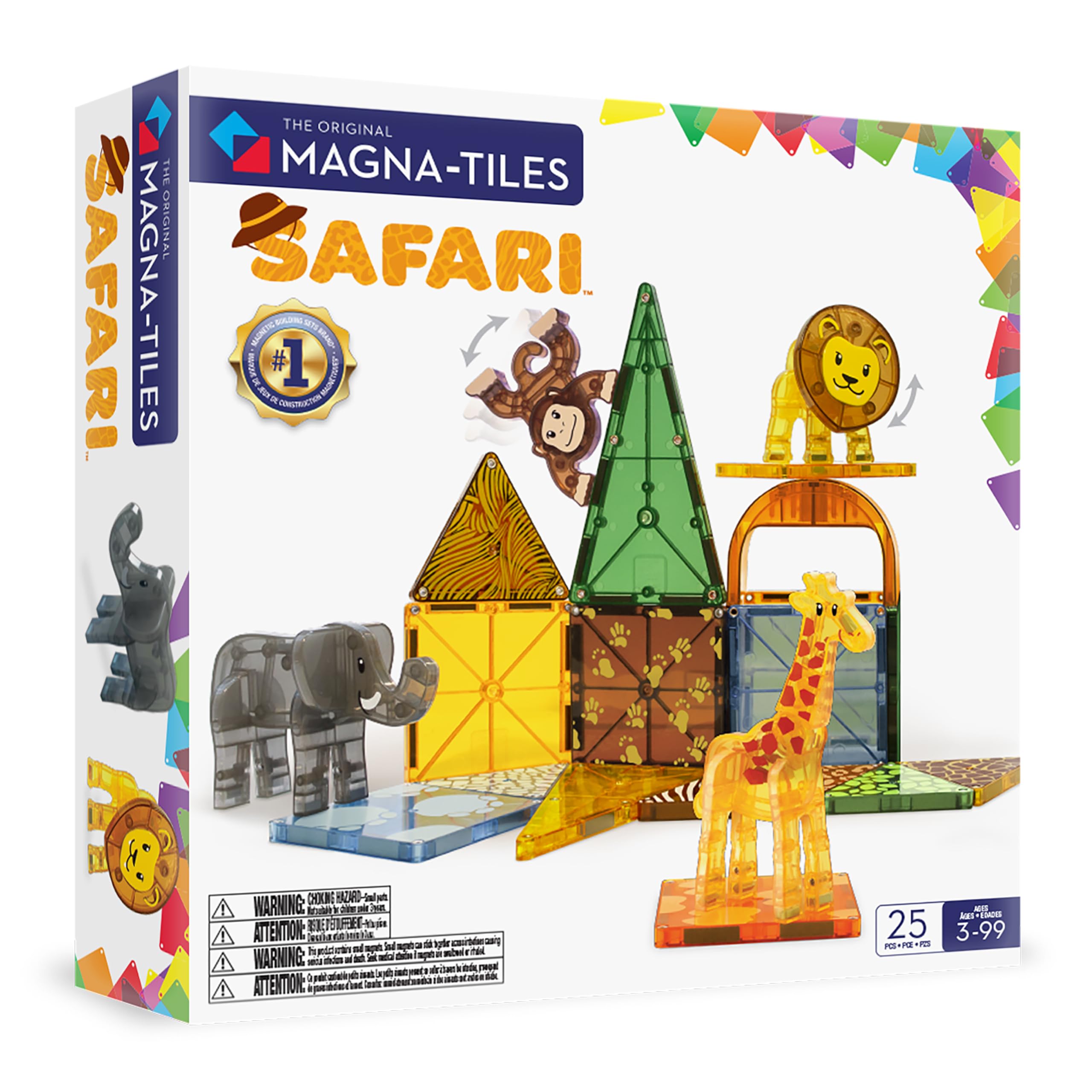 MAGNA-TILES Safari Animals 25-Piece Magnetic Construction Set, The ORIGINAL Magnetic Building Brand Image