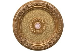 AFD Home Golden Leaf Chandelier Ceiling Medallion and Fan Medallion, 24 Inches