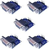 DIYables MAX3232 RS232 to TTL Converter Module DB9 Female, Serial Adapter for Arduino, Raspberry Pi, ESP32, ESP8266, 3.3V 5V, 5 Packs