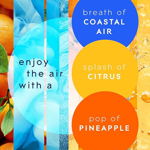 GLADE AUTOMATIC SPRAY REFILL, AIR FRESHENER FOR HOME AND BATHROOM, COASTAL SUNSHINE CITRUS, 6.2 OZ
