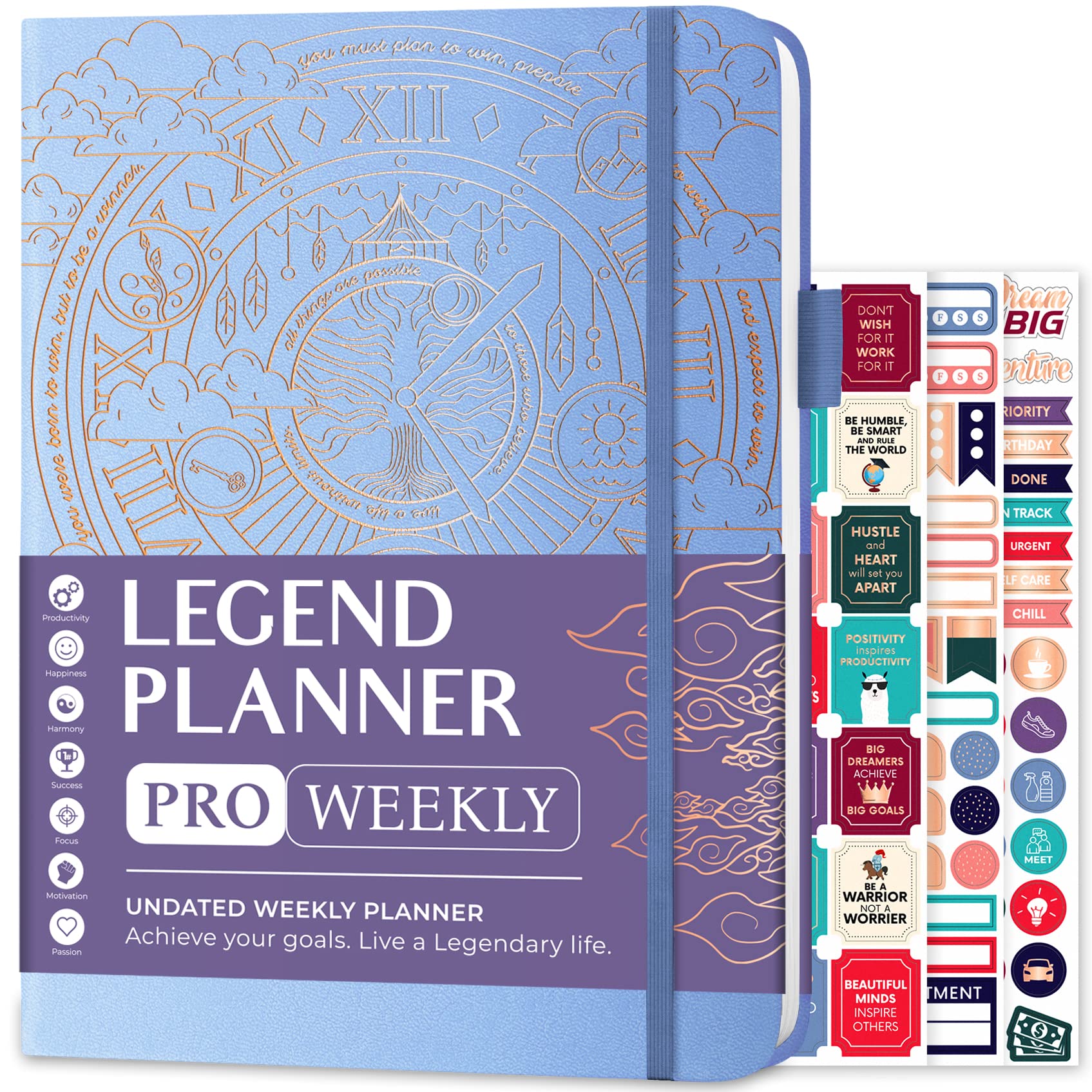 Legend Planner PRO – Undated Weekly & Monthly Life Planner for Goals & Productivity. Time Management Organizer Notebook, 18x25.5cm (Periwinkle) — image 1