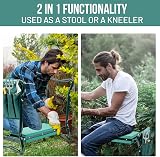 Crystals Heavy Duty Portable Garden Kneeler Stool with Tool Bag view 7