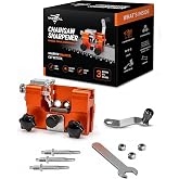 Tactical Chainsaw Sharpener, Manual Bar Mount Chain Sharpening Kit | Tactical Chain Sharpener With Bar-Mounted Guide, Hand Crank, 3 Same-Size 3.2 MM / 1/8 In Bits, Wrench And Fastening Hardware