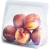 Stasher Silicone Reusable, Stand-Up Mid (Clear) | Food Meal Prep Storage Container | Lunch, Travel, Makeup, Gym Bag | Freezer