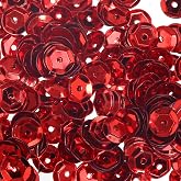 4500Pcs 6mm Loose Sequins Bulk Cup, Paillettes Glitter Round Embroidery Craft Sequins Spangles for Sewing Dress Bags Clothing Wedding Christmas Jewelry Making Crafts Decorations(11 Red)