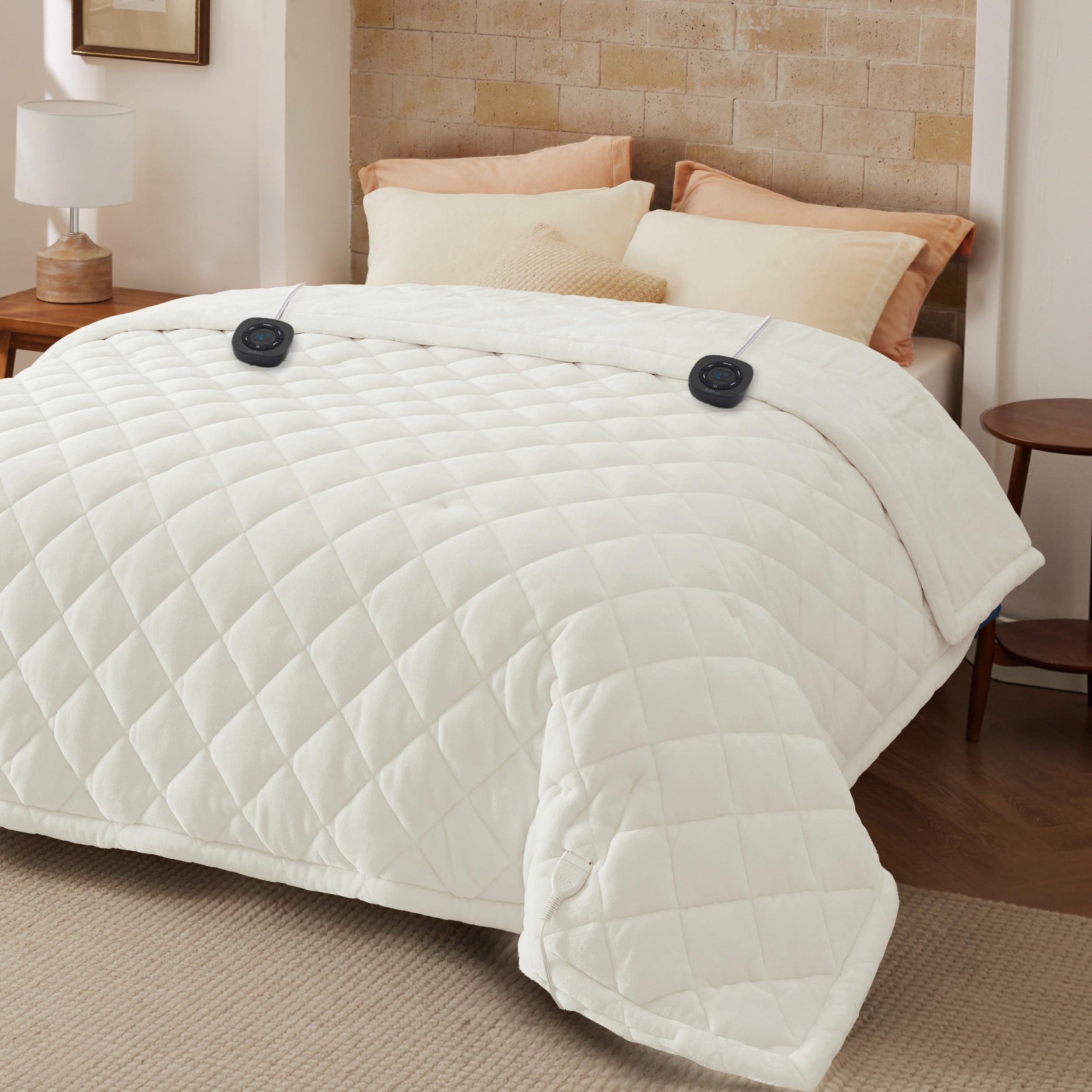 Photo 1 of Bedsure Electric Blanket King Size - Dual Control Heated Weighted Blanket King with 10 Heat Settings, Fast Heating with 10 Time Settings (100x90 inches, Ivory)