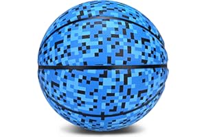 PECOGO Official Rubber Basketball Outdoor Indoor Mens Basketball Ball Size 3/4/5/6/7 for Kids Youth Teen Boys and Girls Gift Ideas(Without Pump)
