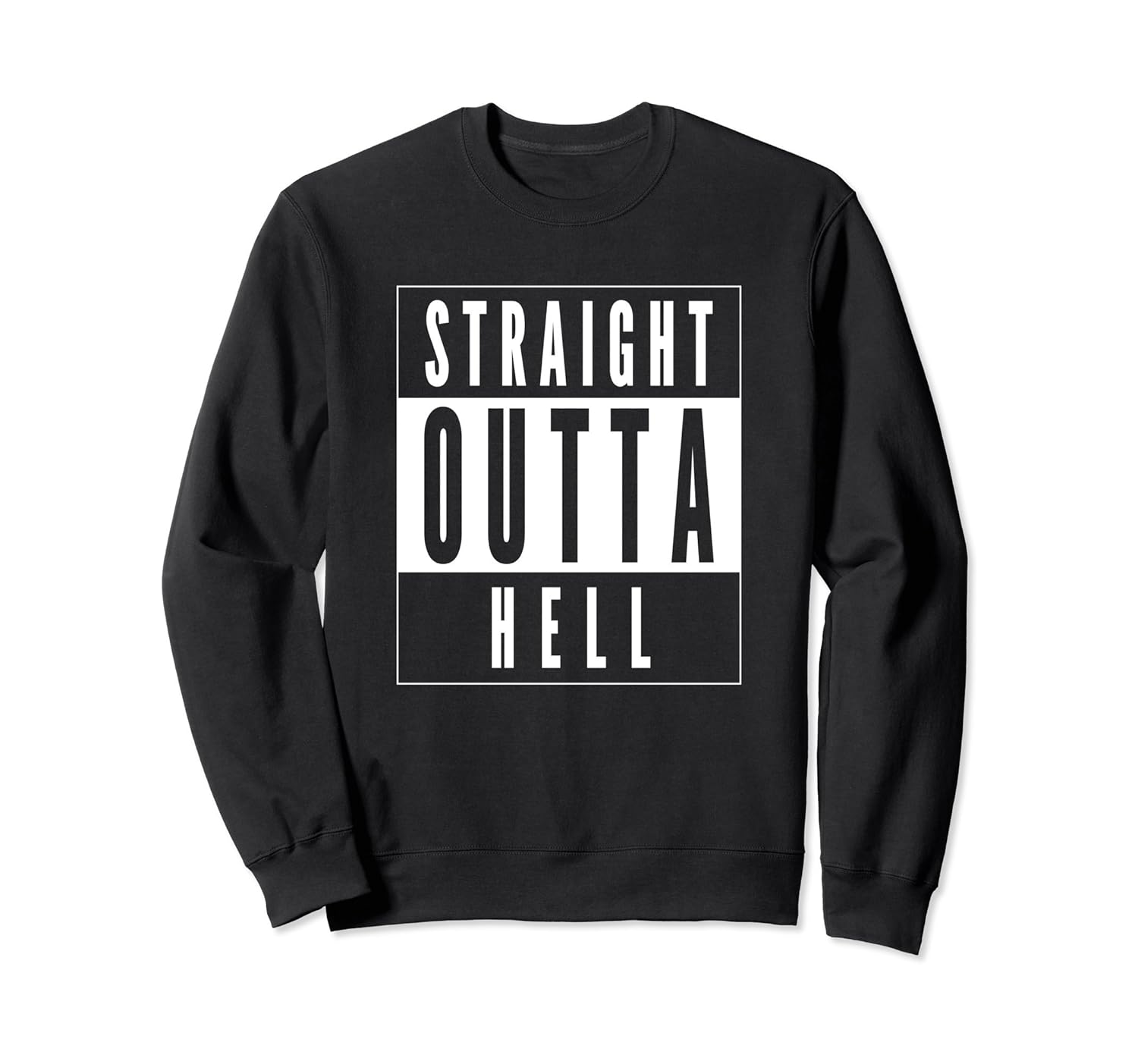 Straight Outta Hell Halloween Sweatshirt-Rose