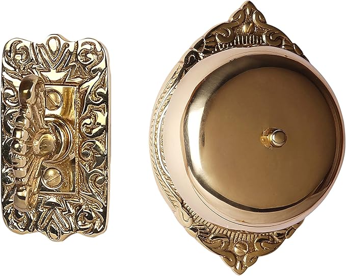 Twist HandTurn Solid Brass Wireless Mechanical Doorbell Chime in